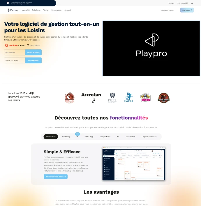 PlayPro
<br>
<small style="font-size :14px">Ce que PlayPro a mis en place pour unifier la gestion d'un centre de loisirs.</small>